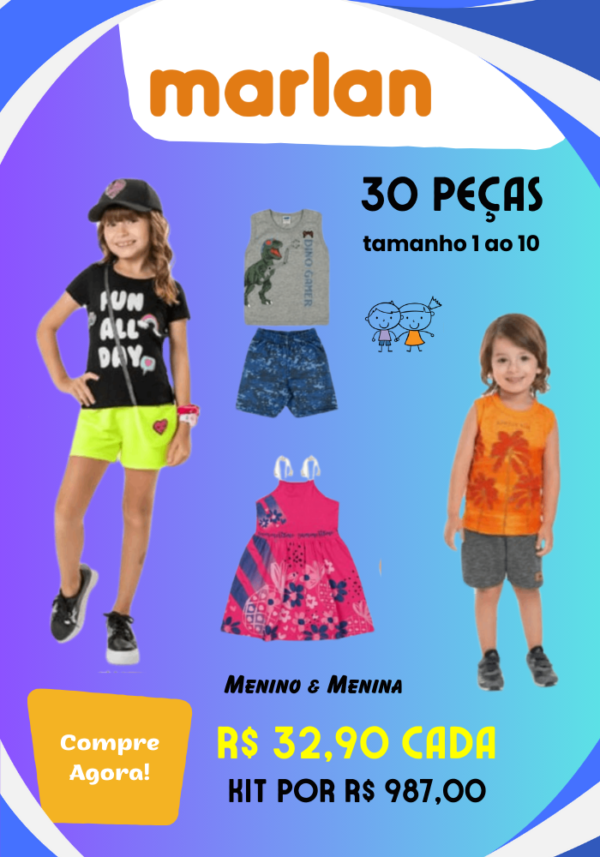 Kit Marlan Moda Infantil Conjuntos Vestidos e Avulsas